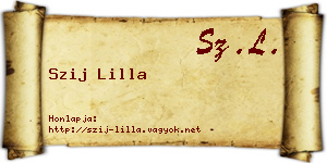Szij Lilla névjegykártya