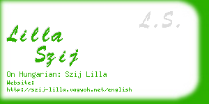 lilla szij business card